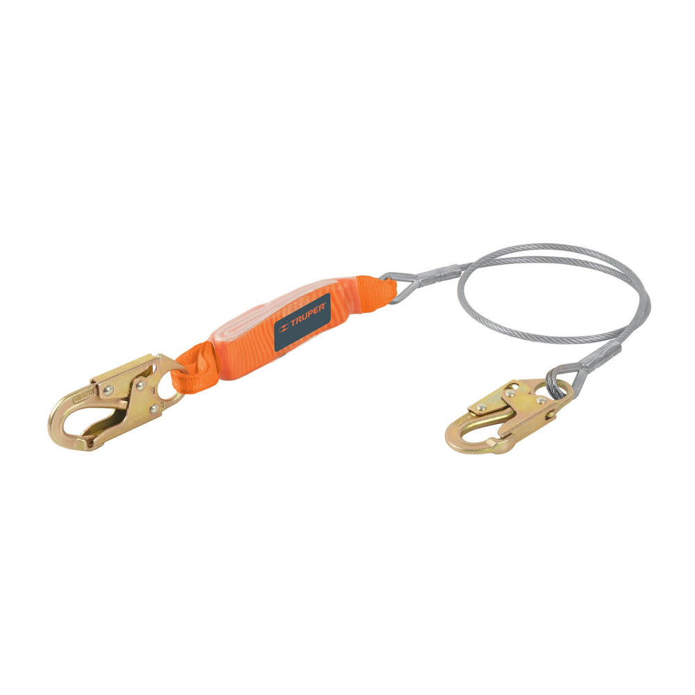 Línea de vida 1.8 m cable de acero, absorbedor impacto, ANSI CAB-5434-18-A