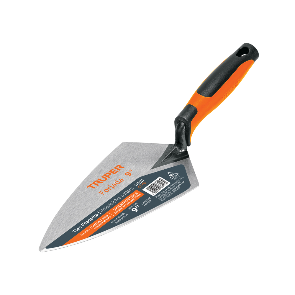 Cuchara para albañil 9' forjada tipo Filadelfia, mgo Comfort CT-9B