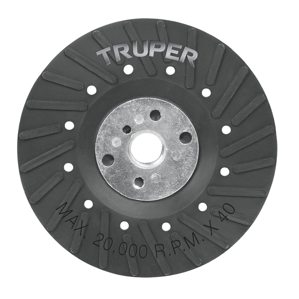 Respaldo para discos de lija 4-1/2', eje 5/8, TRUPER RES-DILI-4-1/2P