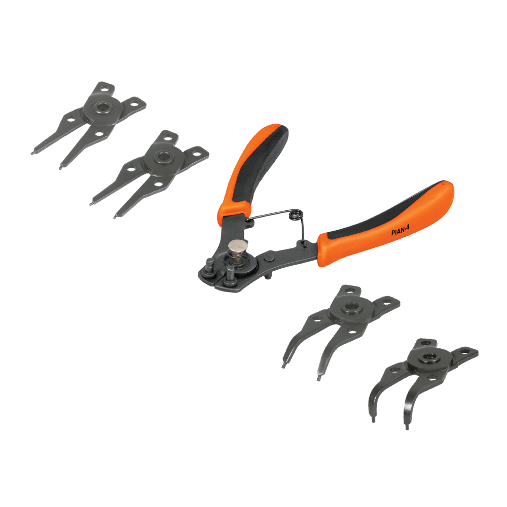 Pinza para anillos de retención 6-1/2',  4 cabezas, TRUPER PIAN-4
