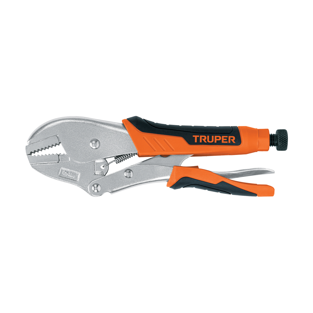 Pinza de presión 10' mordaza recta mango de vinil, TRUPER PPT-10RX