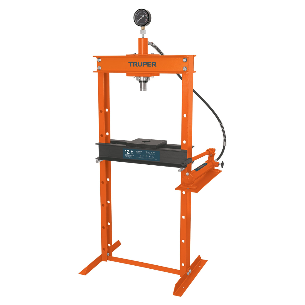 Prensa hidráulica tipo 'H' de 12 ton, con pistón, Truper PREH-12