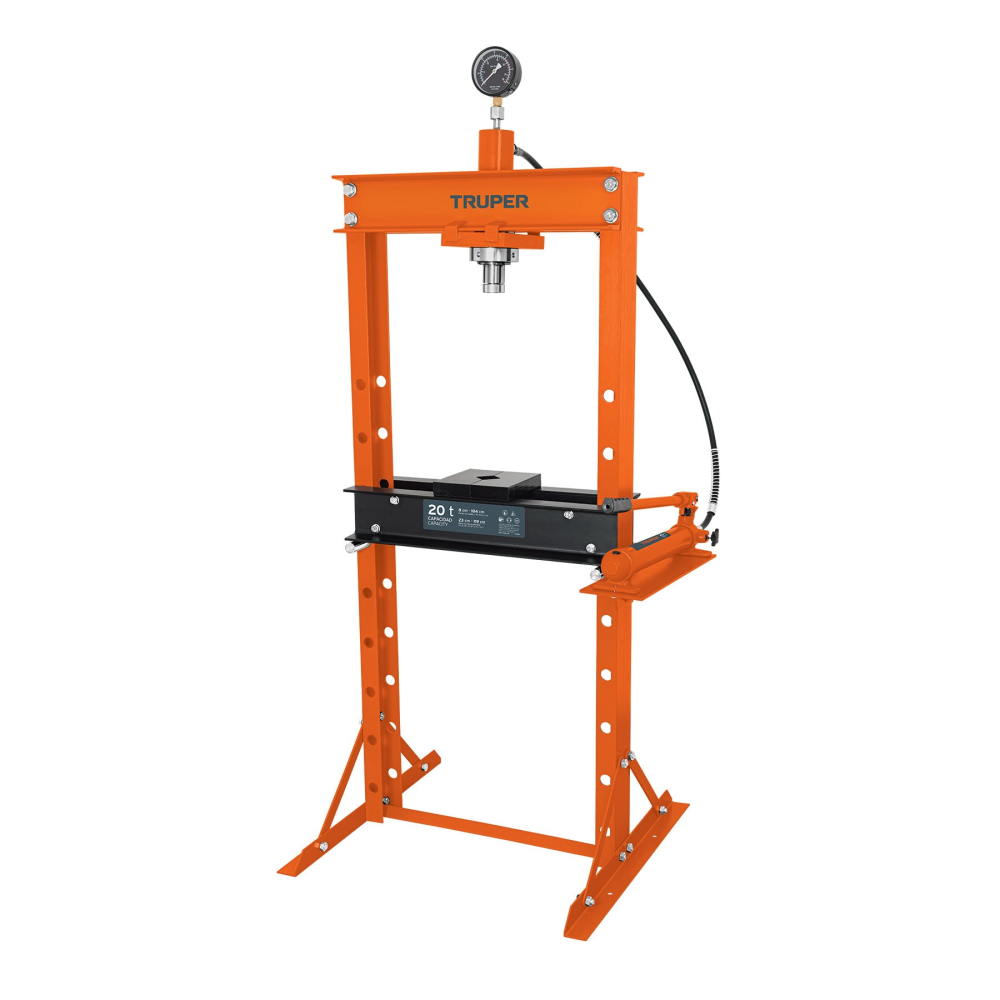 Prensa hidráulica tipo 'H' de 20 ton, con pistón, Truper PREH-20
