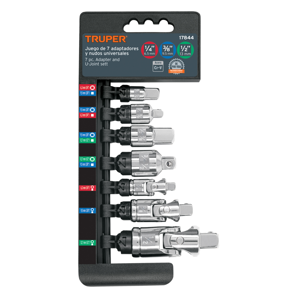 Juego de 7 piezas de adaptadores y nudos universales, TRUPER JGO-AN7