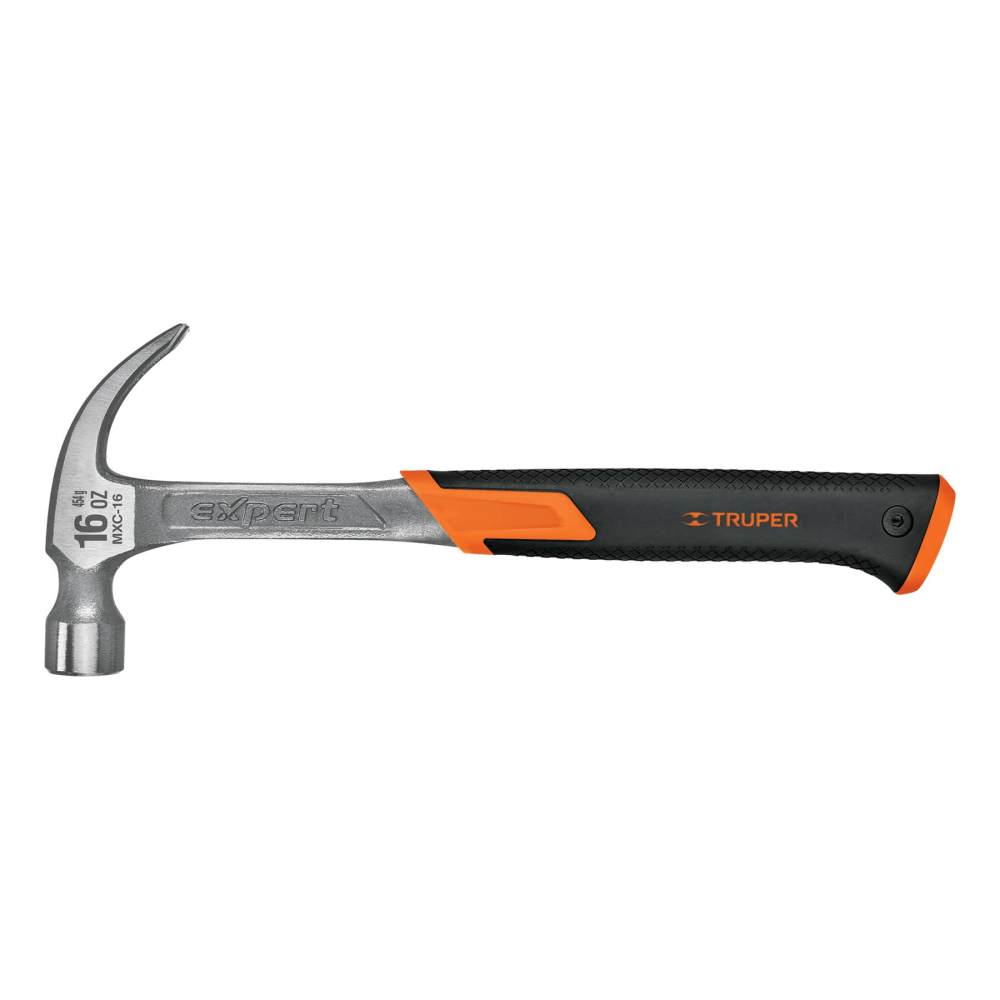 Martillo forjado 16 oz uña curva, mango con neopreno, EXPERT MXC-16