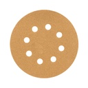 Paquete con 5 discos de lija 5' grano 80, 8 perforaciones DIRO-58