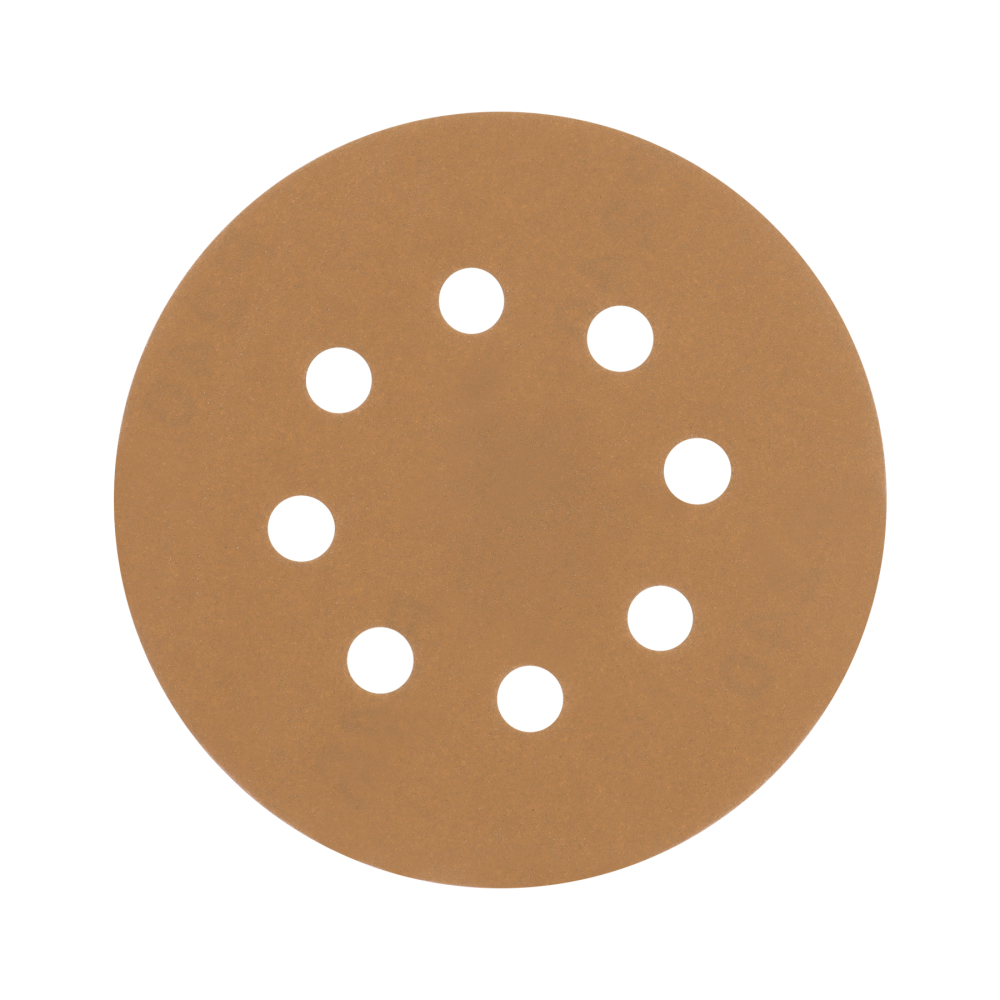 Paquete con 5 discos de lija 5' grano 180, 8 perforaciones DIRO-518