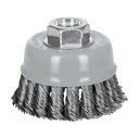 Carda copa 3' alambre trenzado grueso, Multi-rosca, Truper CT-608MRX