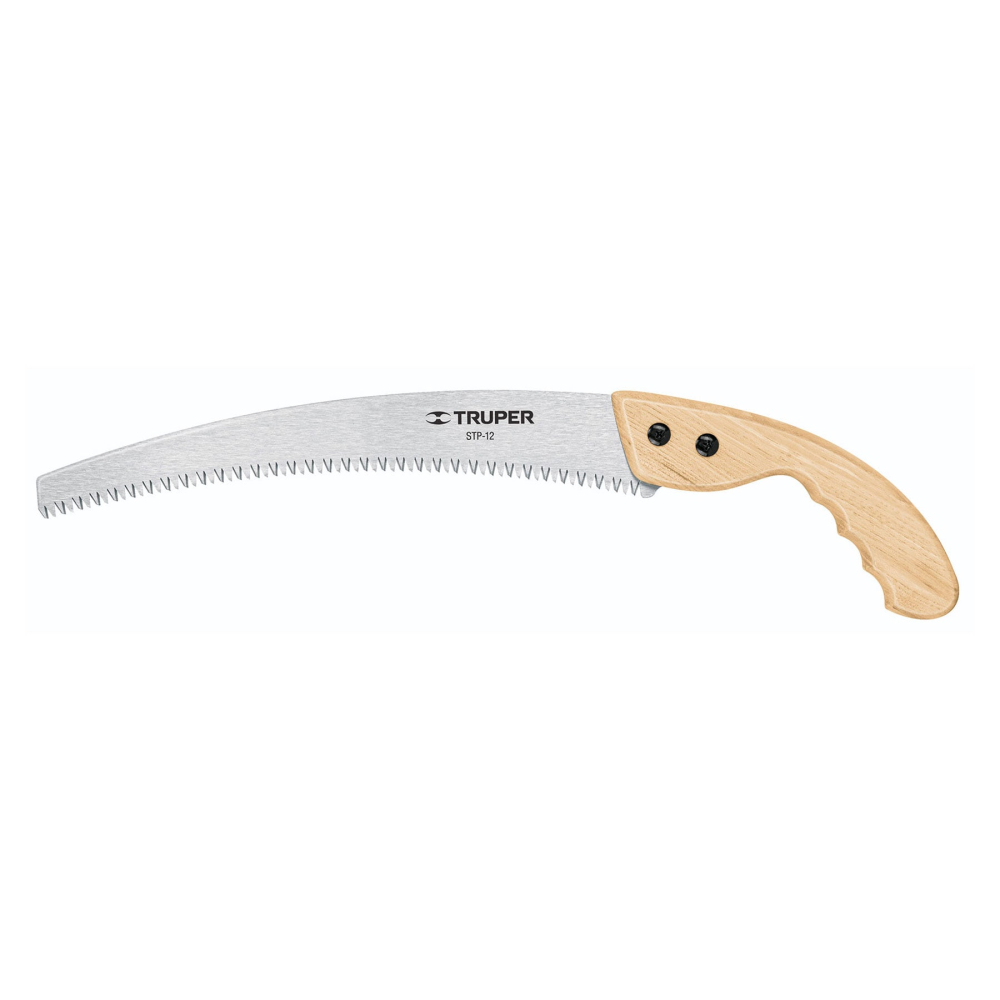 Serrucho de poda 12',hoja curva,6 DPP, mango madera, TRUPER STP-12