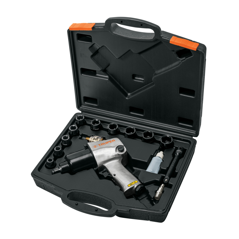 Kit de llave (pistola) de impacto 1/2' ind, estuche plástico TPN-734H-2K