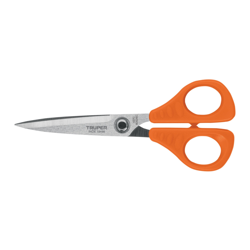 Tijera 6-1/2' para oficina, de acero inoxidable, TRUPER TIOF-6