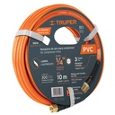 Manguera para compresor, de PVC, 10m x 1/4', TRUPER MAN-PI-10-1/4