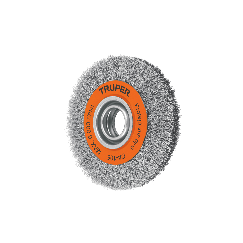 Carda alambre ondulado 6' x 13/16' para esmeril, Truper CA-105