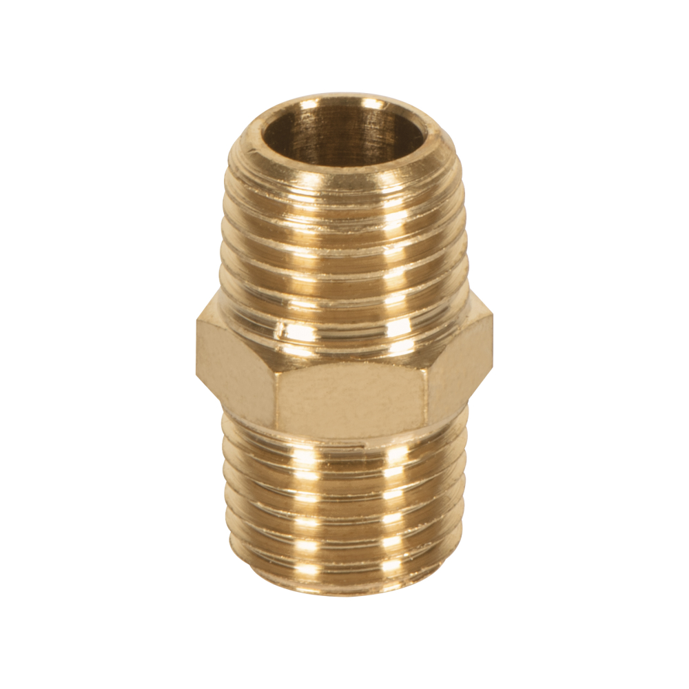 Niple de latón, macho-macho, cuerda 1/4' NPT, TRUPER NIPLE
