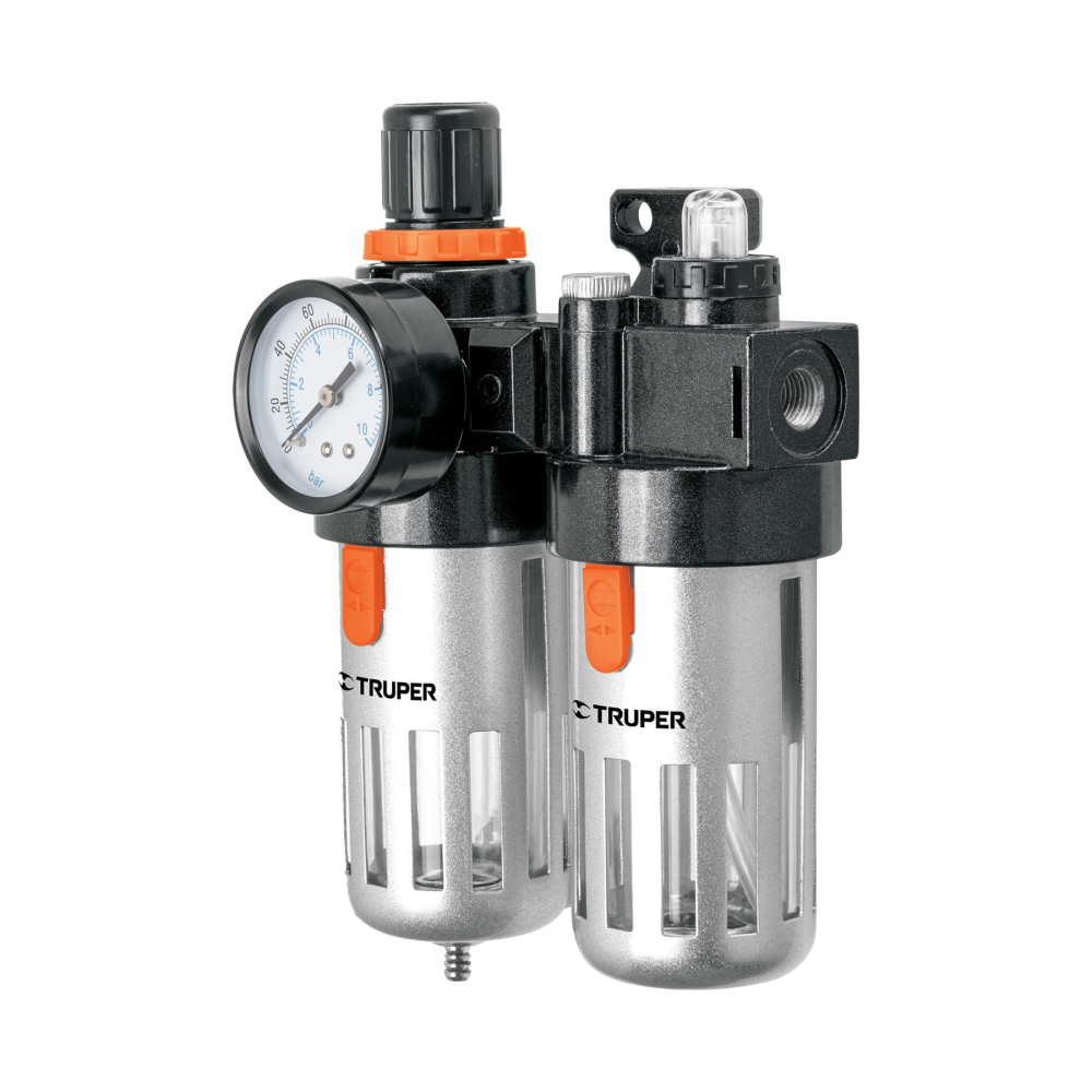 Filtro y regulador de aire con módulo de lubricación, TRUPER UNI-LL-1/4