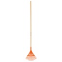 Escoba metálica para jardín, curva, 15 dientes, mango 48' EM-15