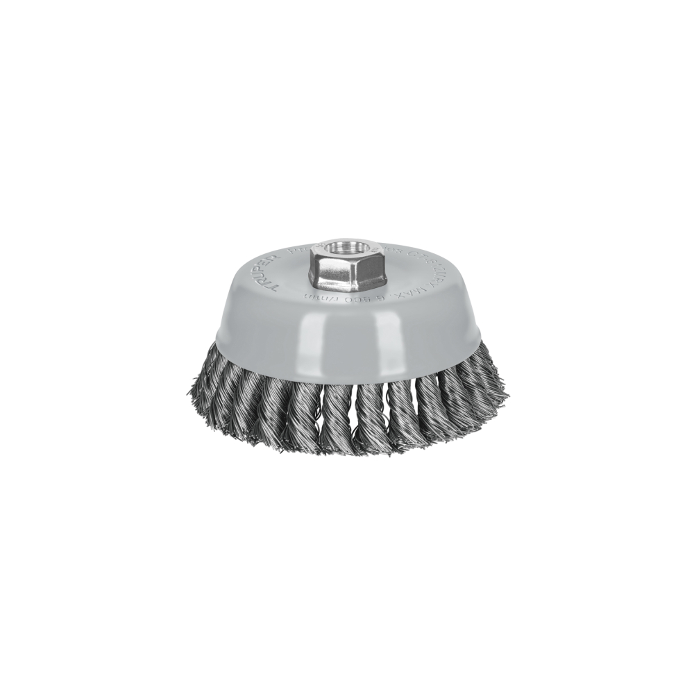 Carda copa 5' alambre trenzado grueso, Multi-rosca, TRUPER CT-612MRX