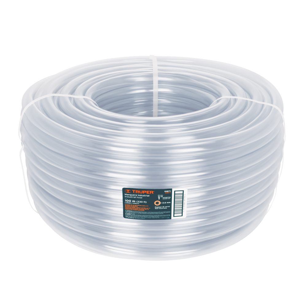 Metro de manguera 1' industrial en rollo de 100 m, Truper MAN-1I