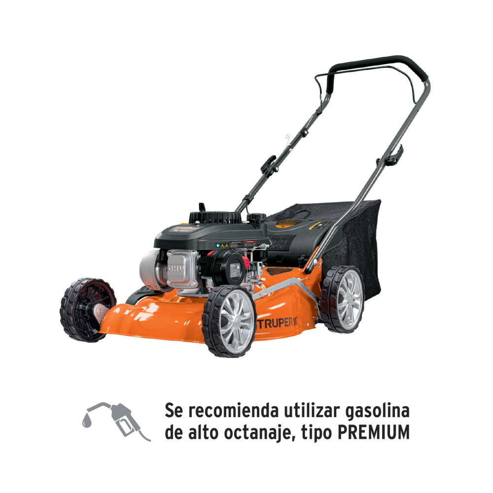 Podadora con motor a gasolina de 4 HP, 18' de corte, TRUPER P-418