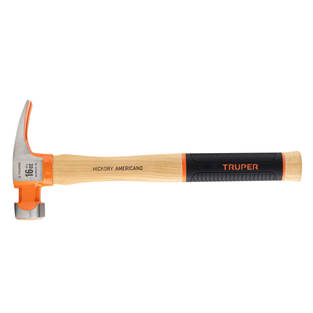 Martillo 16 oz uña recta tipo California Ripper, TRUPER Grip MORCA-16