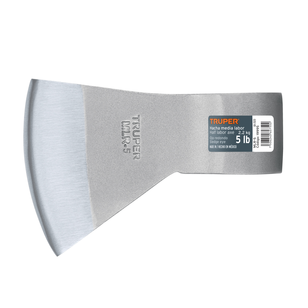 Hacha media labor ojo redondo 5 lb sin mango, TRUPER MLR-5