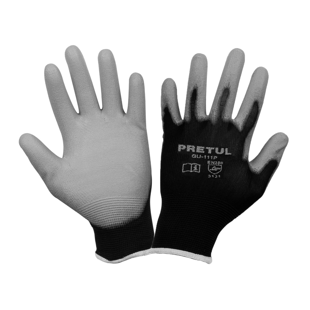 Guantes de nylon recubiertos de poliuretano, CH, PRETUL GU-111P