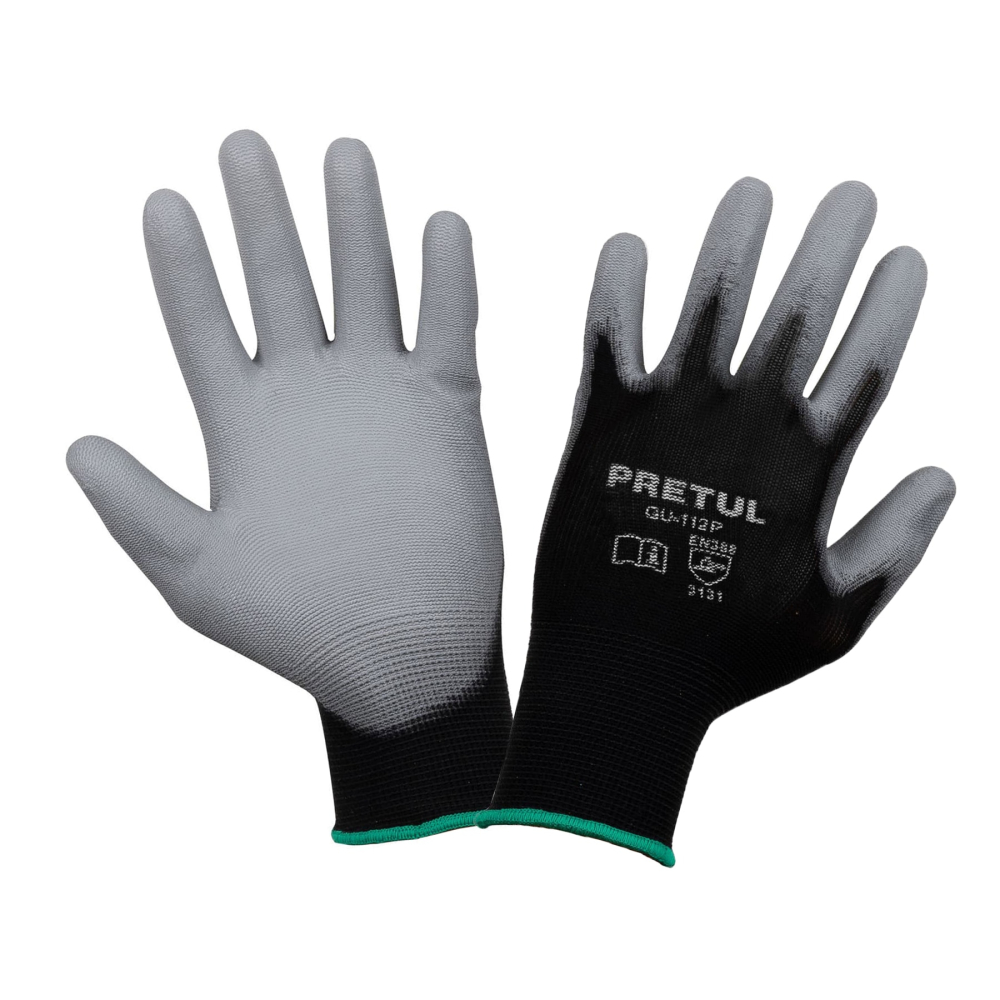 Guantes de nylon recubiertos de poliuretano, M, PRETUL GU-112P