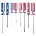 Juego de 8 desarmadores mango de PVC, PRETUL JD-8TP