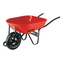 Carretilla 5.5 ft3 roja, neumática, bastidor tubular, PRETUL CAP-50NB