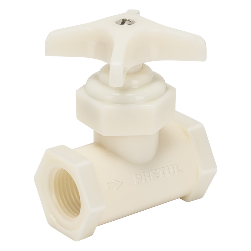 Válvula globo de ABS 1/2' roscable, PRETUL GLRO-1/2P