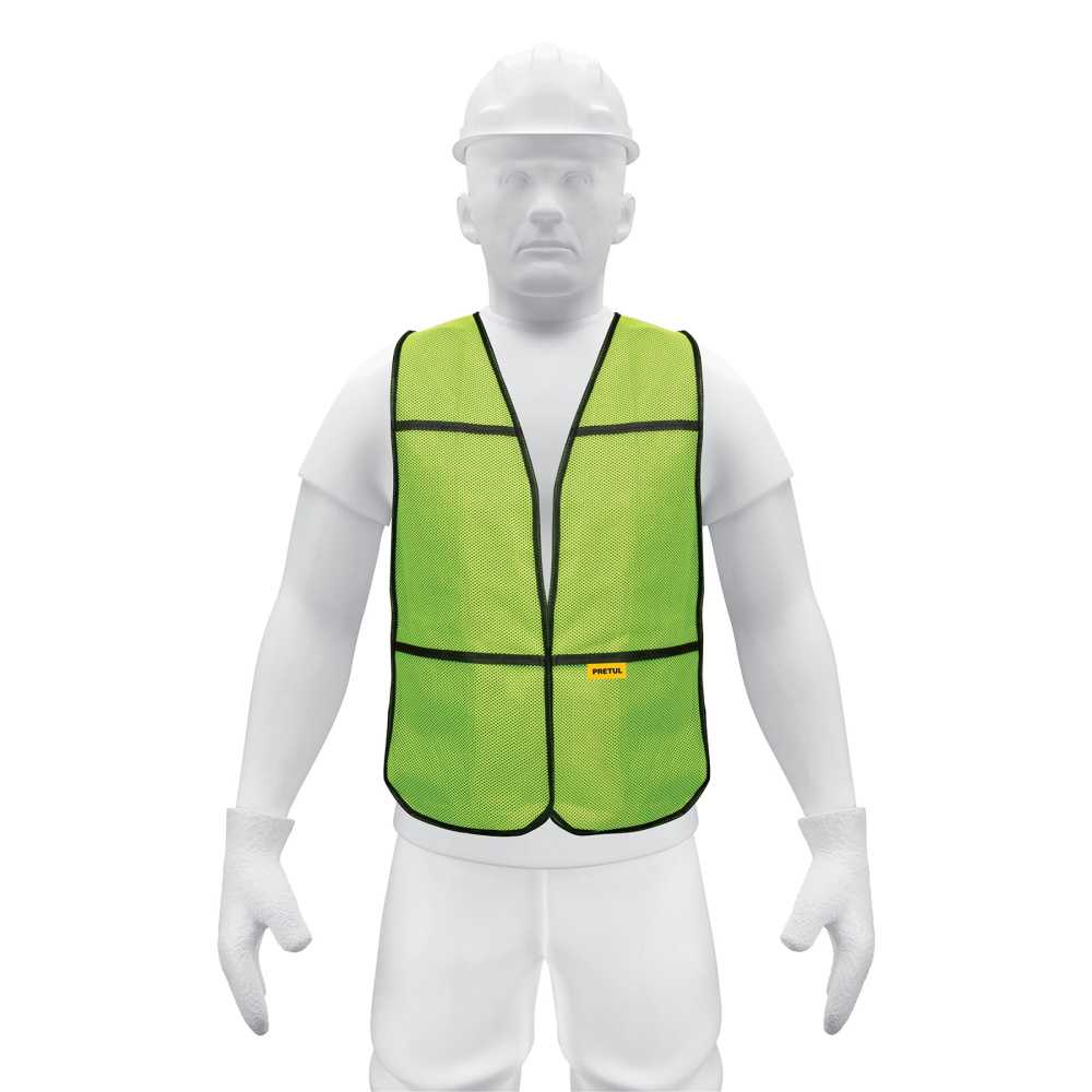 Chaleco de seguridad, uso de día, verde, Pretul CHS-100V