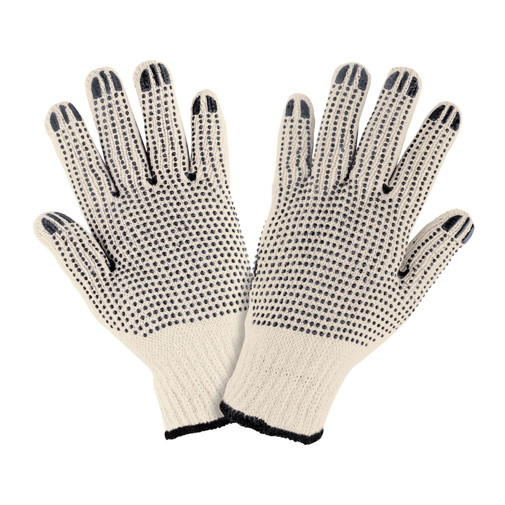 Guantes de algodón con puntos de PVC en palma y dorso,PRETUL GU-425