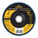 Disco laminado 7', grano 60 centro 7/8', fibra, PRETUL DLP-2731