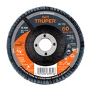 Disco laminado 4', grano 60 centro 5/8', fibra, TRUPER DLT-1701