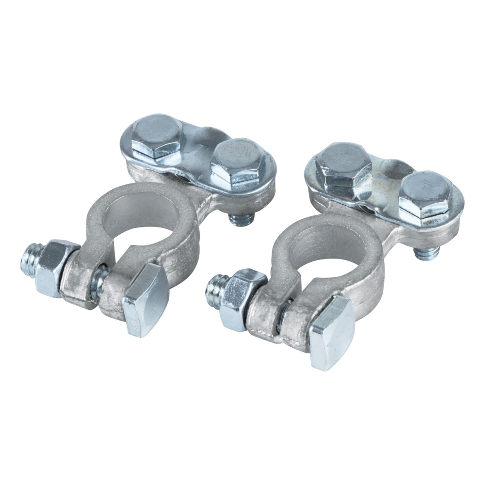 Blíster 2 terminales p/batería, plomo poste superior, Pretul TEBA-2