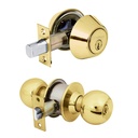 Combo cerraduras, llave-llave, latón brillante, HERMEX BASIC CMB-12P