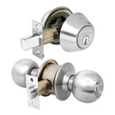 Combo cerraduras, llave-llave, cromo mate, HERMEX BASIC CMB-32P