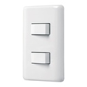 Placa armada 1 interruptor sencillo + 1 de 3 vías, BASIC PA-APDO-EB