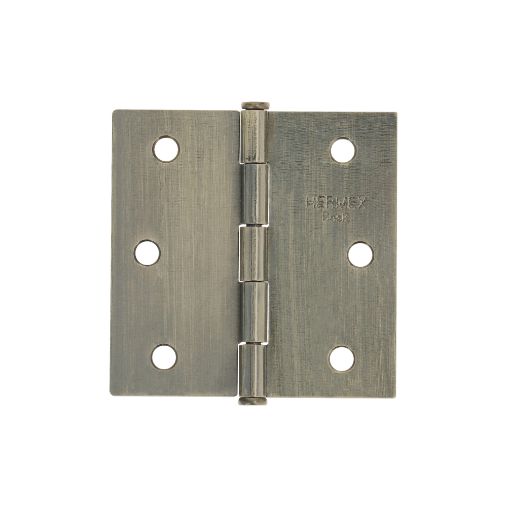 Bisagra cuadrada 2-1/2', latón antiguo, cabeza plana, BASIC BC-252PP
