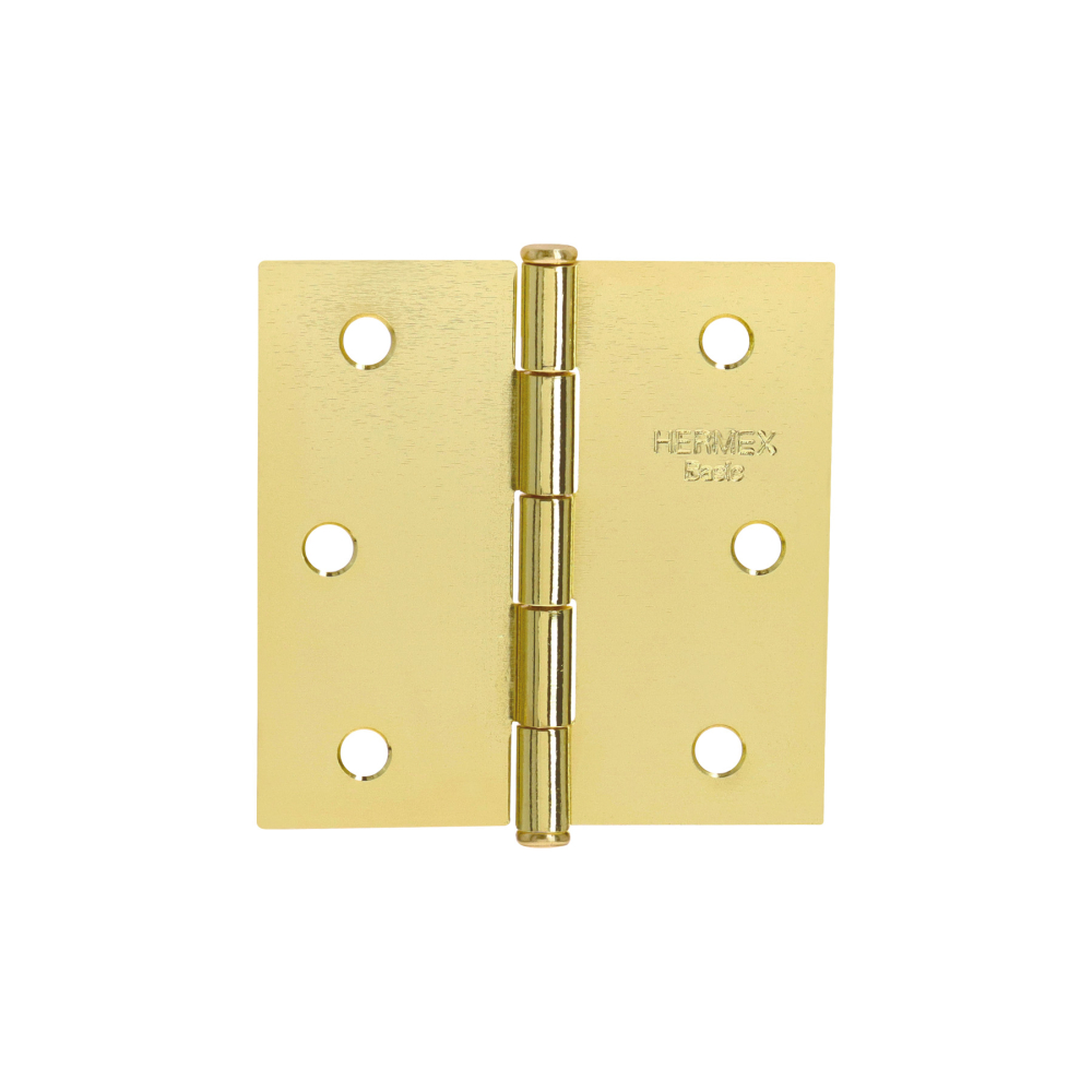 Bisagra cuadrada 2-1/2',latonado, cabeza plana, HERMEX BASIC BC-251PP