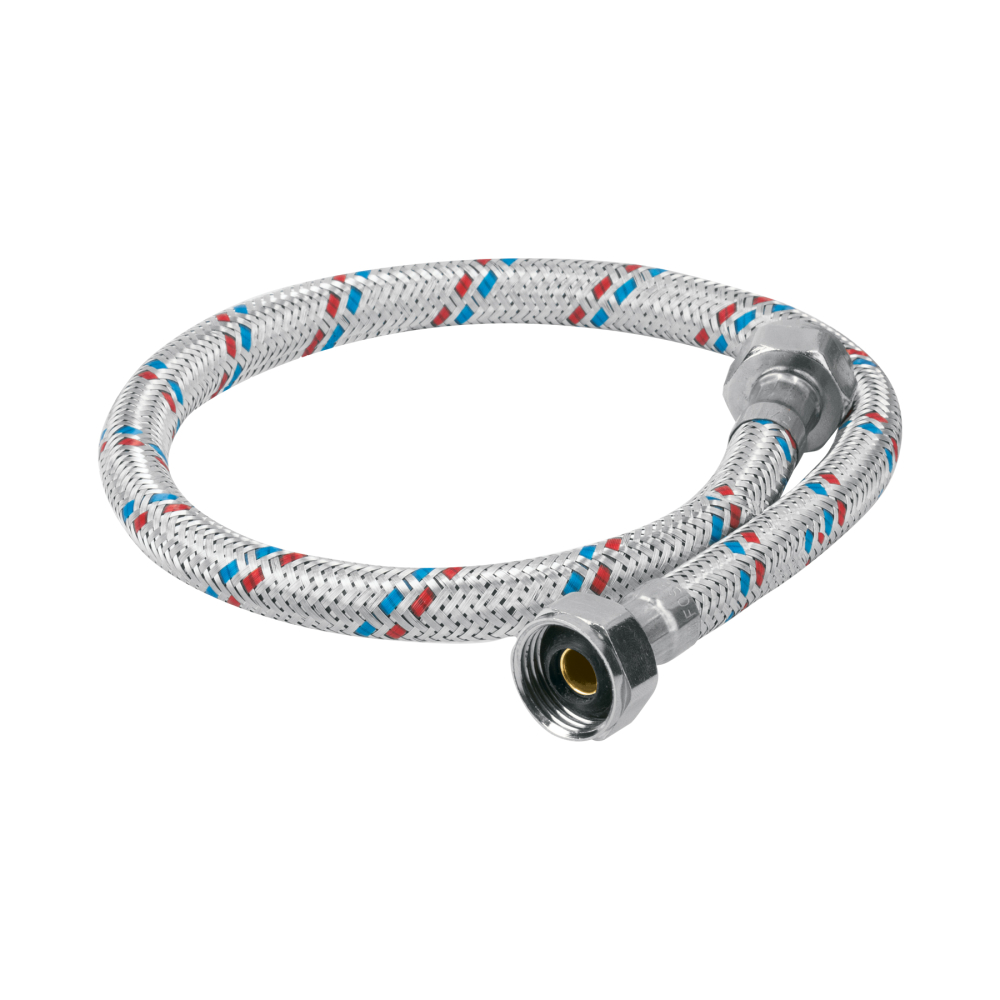 Manguera lavabo/fregadero, aluminio, 1/2'x1/2',55 cm, BASIC FFR-55P