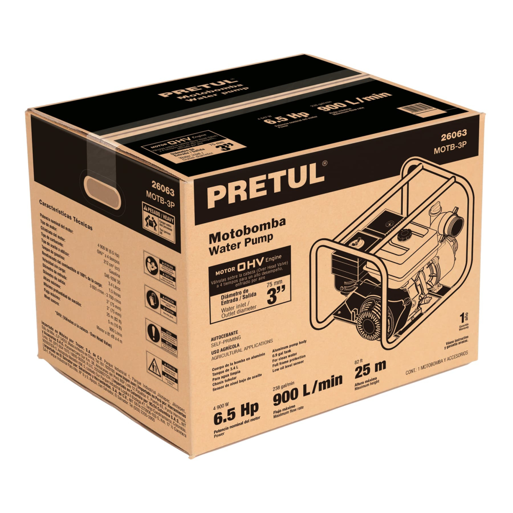 Caja de empaque de repuesto para MOTB-3P, PRETUL CJ-MOTB-3P