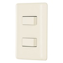 Placa armada 1 interruptor y 1 escalera, marfil, BASIC PA-APDO-EBI