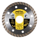 Disco de diamante de 4' x 1.2 mm, rin turbo, PRETUL DID-240P