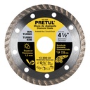 Disco de diamante de 4-1/2' x 1.2 mm, rin turbo, PRETUL DID-245P