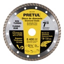 Disco de diamante de 7' x 1.6 mm, rin turbo, PRETUL DID-270P