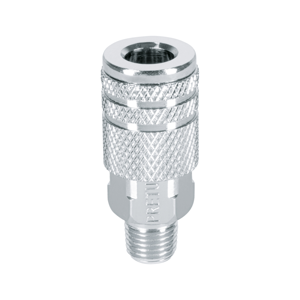 Cople rápido de acero, macho, cuerda 1/4' NPT, PRETUL COPLE-MA-1/4P