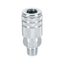 Cople rápido de acero, macho, cuerda 1/4' NPT, PRETUL COPLE-MA-1/4P