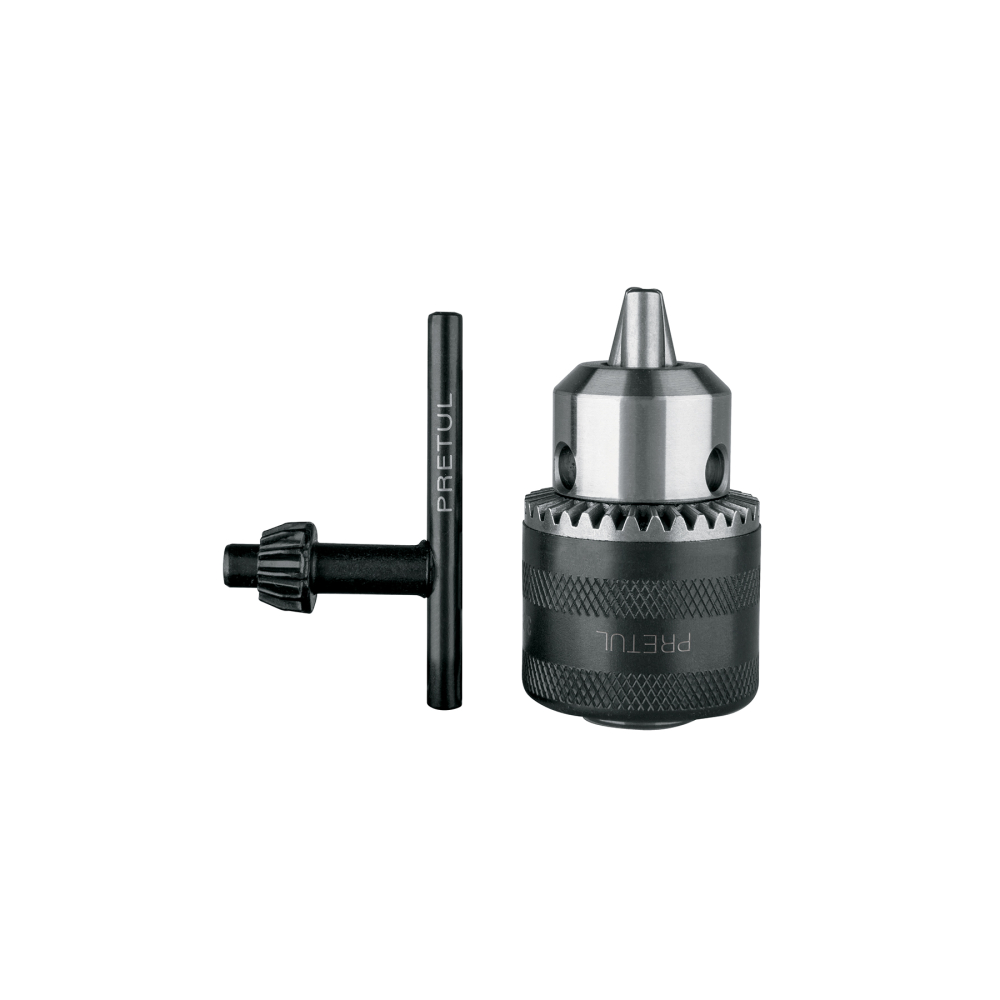 Broquero 3/8' con llave, cuerpo moleteado, PRETUL BRO-3/8N-P