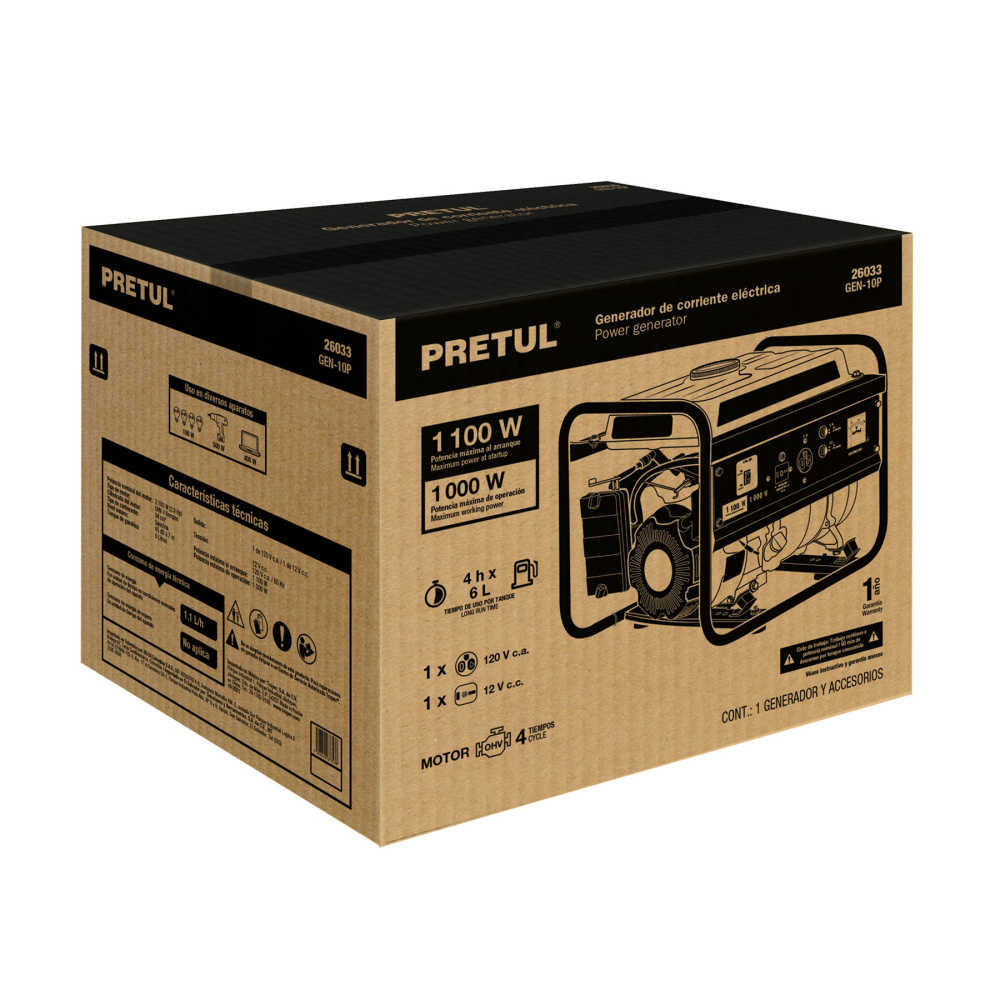 Caja de empaque de repuesto GEN-10P, PRETUL CJ-GEN-10P